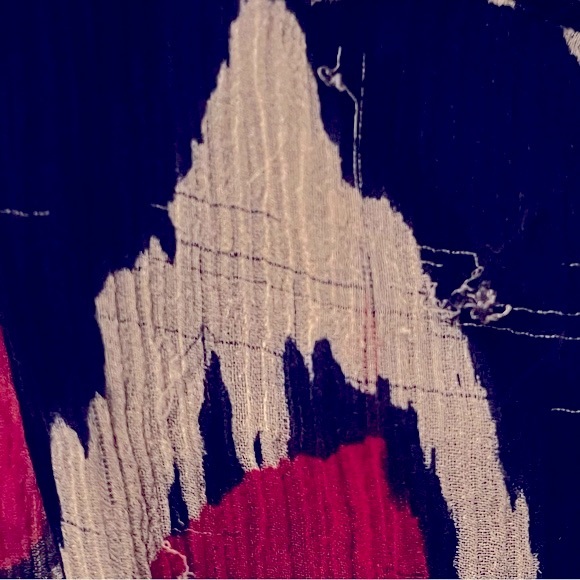 Diane Von Furstenberg tribal red and blue printed silk long sleeve dress 8 - Picture 11 of 13